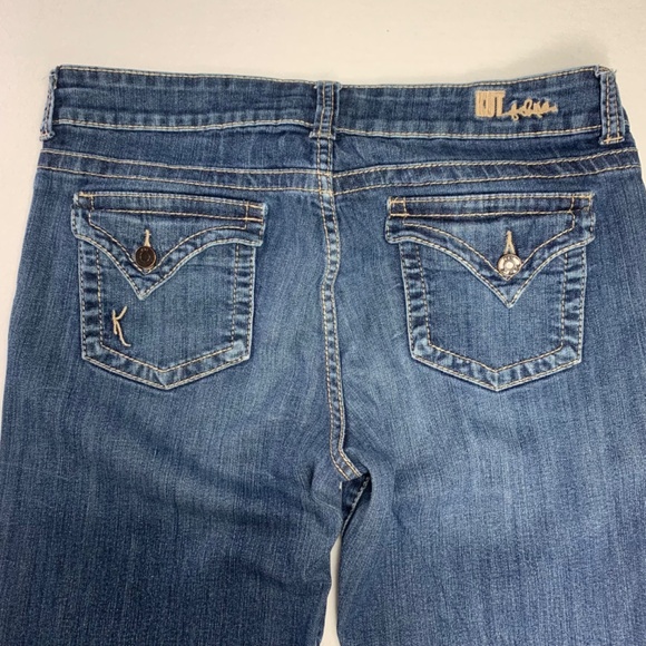 KUT Womens Jeans | Cropped Boho Upcycled | Hippie Festival | Burgundy Black | Si - Picture 9 of 12